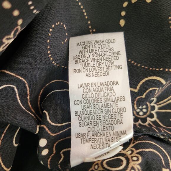 Studio I Size 16 Black Paisley Sleeveless Button-Up Dress - Picture 5 of 6